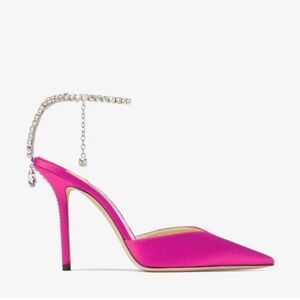 Jimmy Choo saeda 100mm pink crystal pumps 38.5=8.5